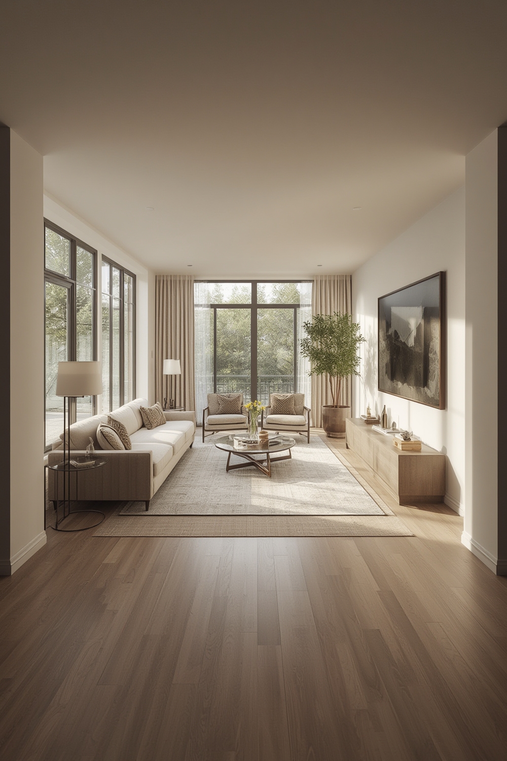 How to arrange furniture in a narrow living room - Illustration 1