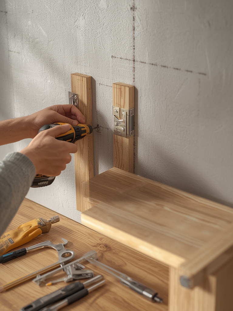 wall-mounted folding table - Illustration 2